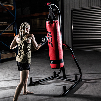 UFC Single Station Heavy Bag Stand in action